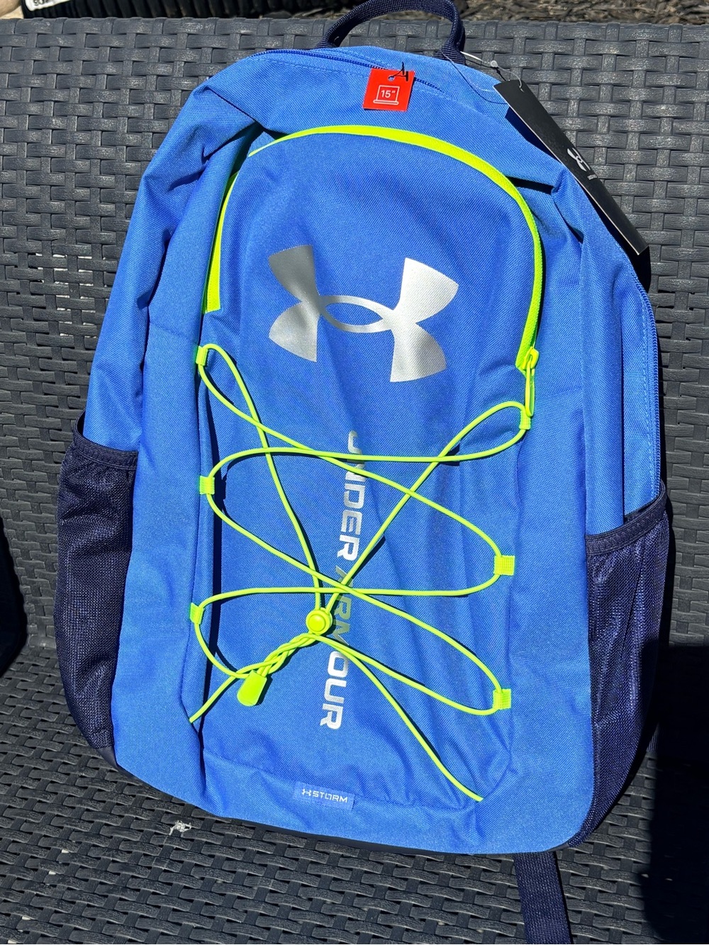 Under Armour Blue & Neon Green Men's Backpack. NWT